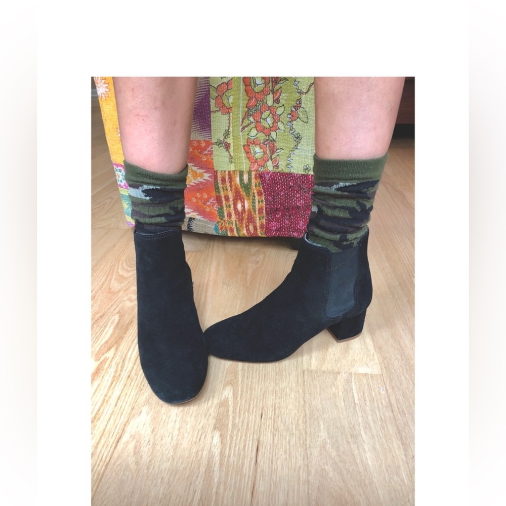 Madewell walker chelsea boot black suede